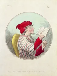 Cartoon of a Scholar by Cruikshank